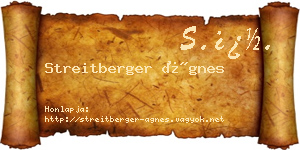 Streitberger Ágnes névjegykártya